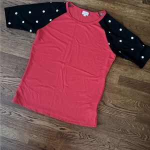 Lularoe Red and Black Polka Dot Randy Tee